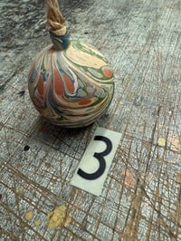 Image 5 of Round wooden hand marbled baubles YOU CHOOSE