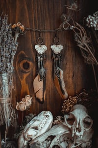 Image 1 of Rustic winds bone assemblage earrings