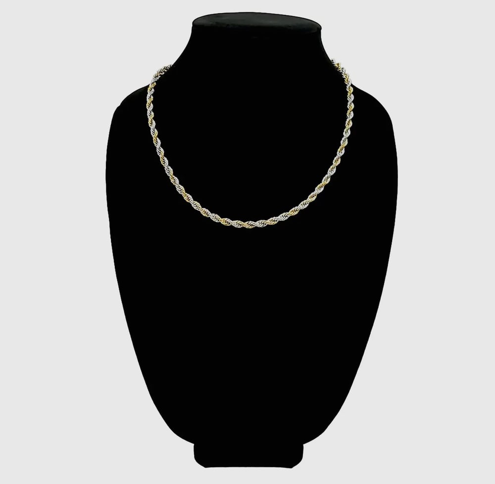 Image of 2 tone silver/gold 3mm chain