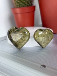 Image 1 of Vesuvianite Puff Heart Carvings