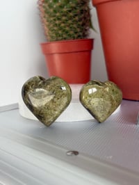 Image 2 of Vesuvianite Puff Heart Carvings