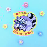 I love trash and hot women vinyl sticker