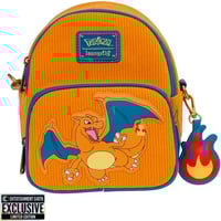 Image 1 of Pokemon x Loungefly - Charizard Corduroy Convertible Mini-Backpack