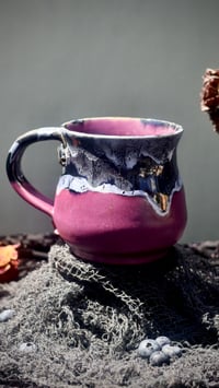 Image 1 of 16 oz Poison Berry Mug in Plum/Black/White