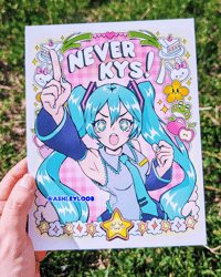 Image 2 of MIKU NEVER KYS 4 color Risograph Print