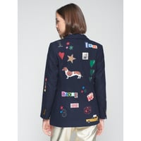 Image 1 of CHAQUETA DE LANA MARINA SERIGRAFIADA