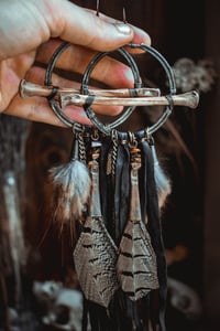 Image 3 of Rustic wire and bone earrings 