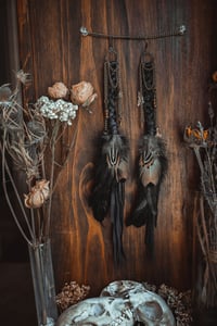 Image 4 of Braided leather and bone earrings