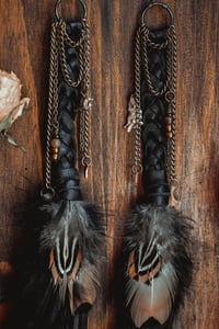 Image 7 of Braided leather and bone earrings
