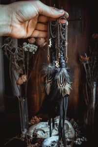 Image 2 of Braided leather and bone earrings