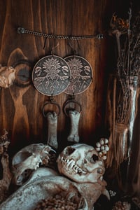 Image 1 of Large brass n bone shields 