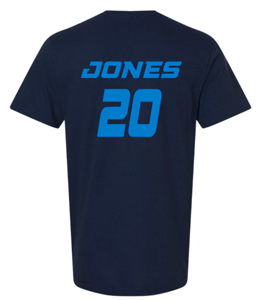 Image of TNT 2025/navy tee/NAME AND NUMBER ON BACK/ADULT
