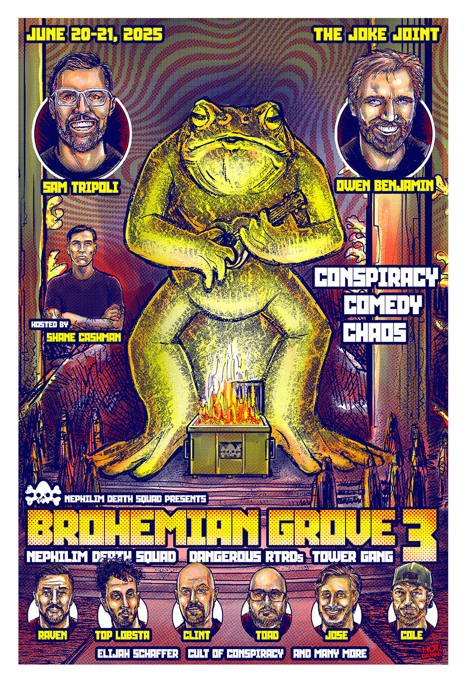 BROHEMIAN GROVE EVENT POSTER 2025 Comics Owen Benjamin Sam Tripoli