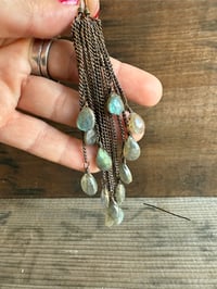 Image 5 of Labradorite, Shadows and Lights - brass earrings / n144