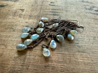 Image 8 of Labradorite, Shadows and Lights - brass earrings / n144