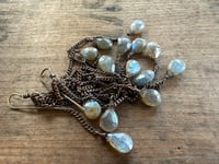 Image 9 of Labradorite, Shadows and Lights - brass earrings / n144