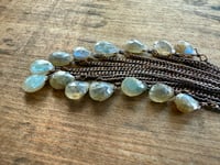 Image 4 of Labradorite, Shadows and Lights - brass earrings / n144