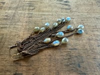 Image 12 of Labradorite, Shadows and Lights - brass earrings / n144