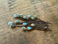 Image 2 of Labradorite, Shadows and Lights - brass earrings / n144