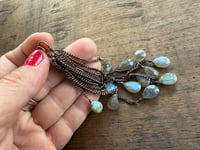 Image 14 of Labradorite, Shadows and Lights - brass earrings / n144