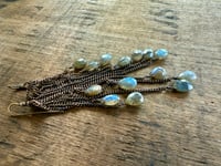 Image 15 of Labradorite, Shadows and Lights - brass earrings / n144