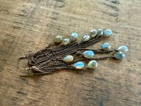 Image 18 of Labradorite, Shadows and Lights - brass earrings / n144