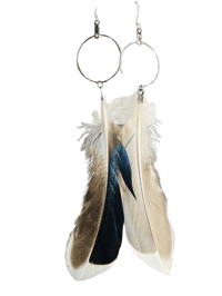 Image 1 of Coffee and Feathers Hoops