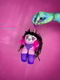 Image 1 of Pink Squeakling keychain plushie purple 