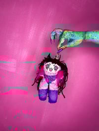 Image 4 of Pink Squeakling keychain plushie purple 