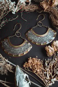 Image 1 of Armored brass and silver ear hangers