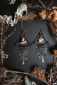 Image 1 of Wire and bone earrings