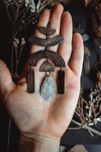 Image 3 of Reaching brass charm earrings