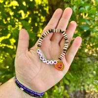 “Pumpkin” -Halloween Clay Bead  Charm Bracelet