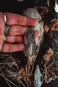 Image 7 of Wolf Skull etched brass necklace