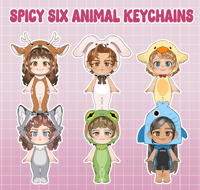 Image 1 of SPICY SIX ANIMAL KEYCHAINS (PRE-ORDER)