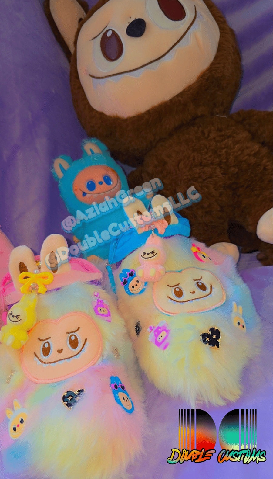 Image of 🧸✨ Fluffy Bunny Monster Slides 
