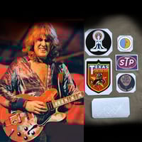 Image 1 of Alvin Lee guitar stickers old Gibson Big Red ES-335 Custom decal Ten Years After set 6