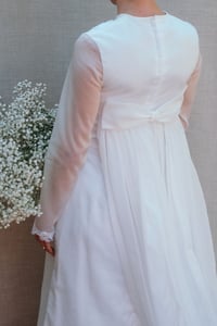 Image 4 of Vintage 60s wedding dress with long sleeves train