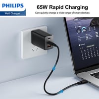 Image 2 of Philips 65W Fast Charging Wall Adapter – Black