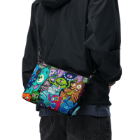 Image 3 of "BORN TO HUSTLE" CROSSBODY iPAD PREMIUM LEATHER BAG