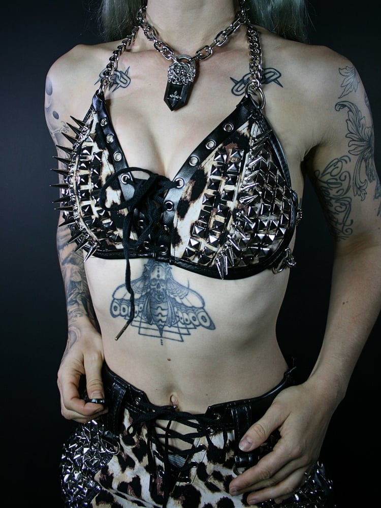 Image of LEOPARD CHAIN BRA