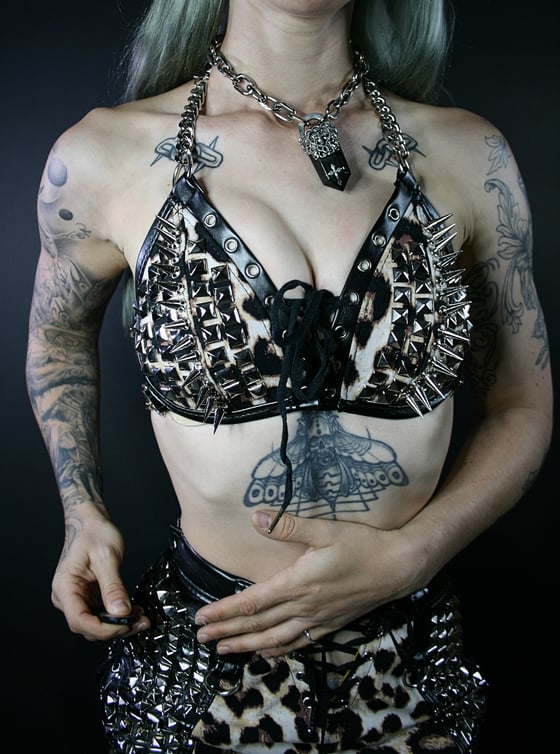 Image of LEOPARD CHAIN BRA