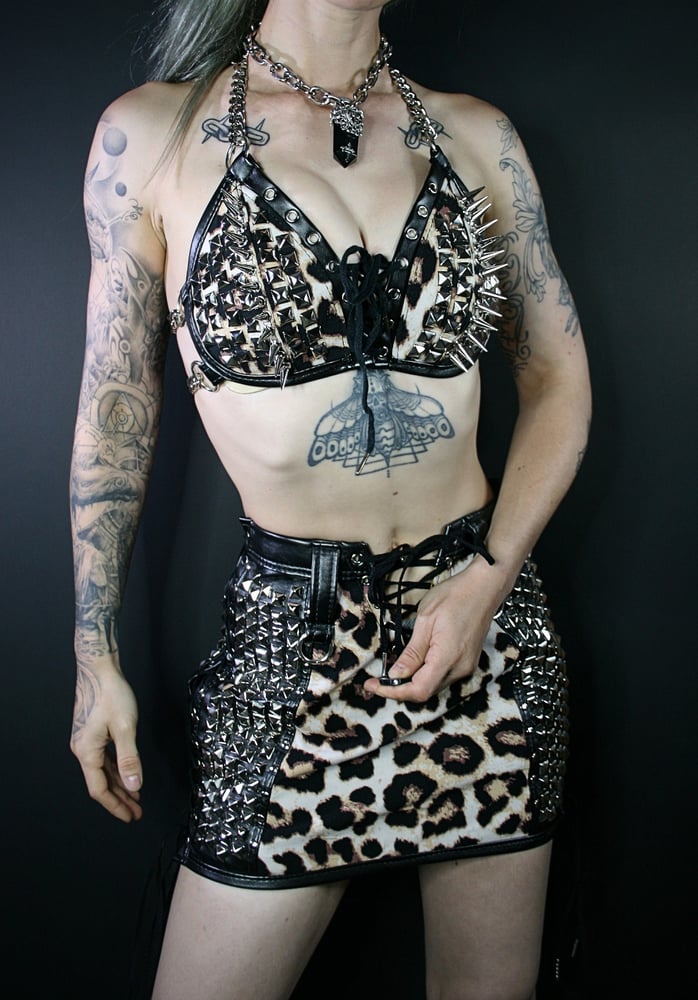 Image of LEOPARD CHAIN BRA