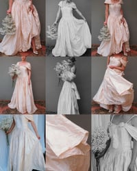 Image 4 of Rare vintage silk 80s 90s wedding dress with basque waist