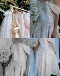 Image 5 of Rare vintage silk 80s 90s wedding dress with basque waist