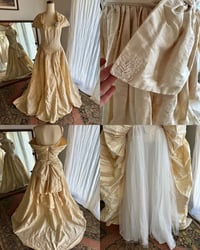 Image 3 of Rare vintage silk 80s 90s wedding dress with basque waist