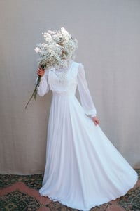 Image 1 of Romantic vintage 70’s prairie style wedding dress
