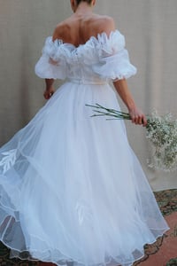 Image 1 of Dreamy vintage 90s white wedding dress
