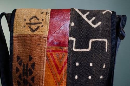 Image of Afro Bogolon Mixed Media Messenger Bag