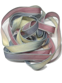 Image 4 of 1PC. SWEET DREAMS 42" Hand Dyed Finished Edge Sari Silk Wrist Wrap Bracelet/Jewelry Ribbons